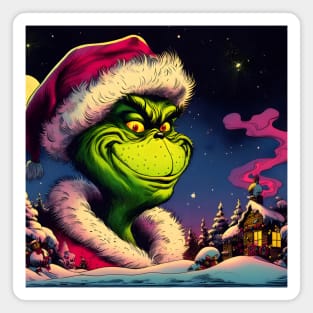 Whimsical Holidays: Grinch-Inspired Artwork and Festive Delights Magnet